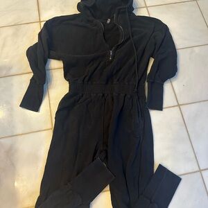 Black Hooded Jumpsuit Freepeople